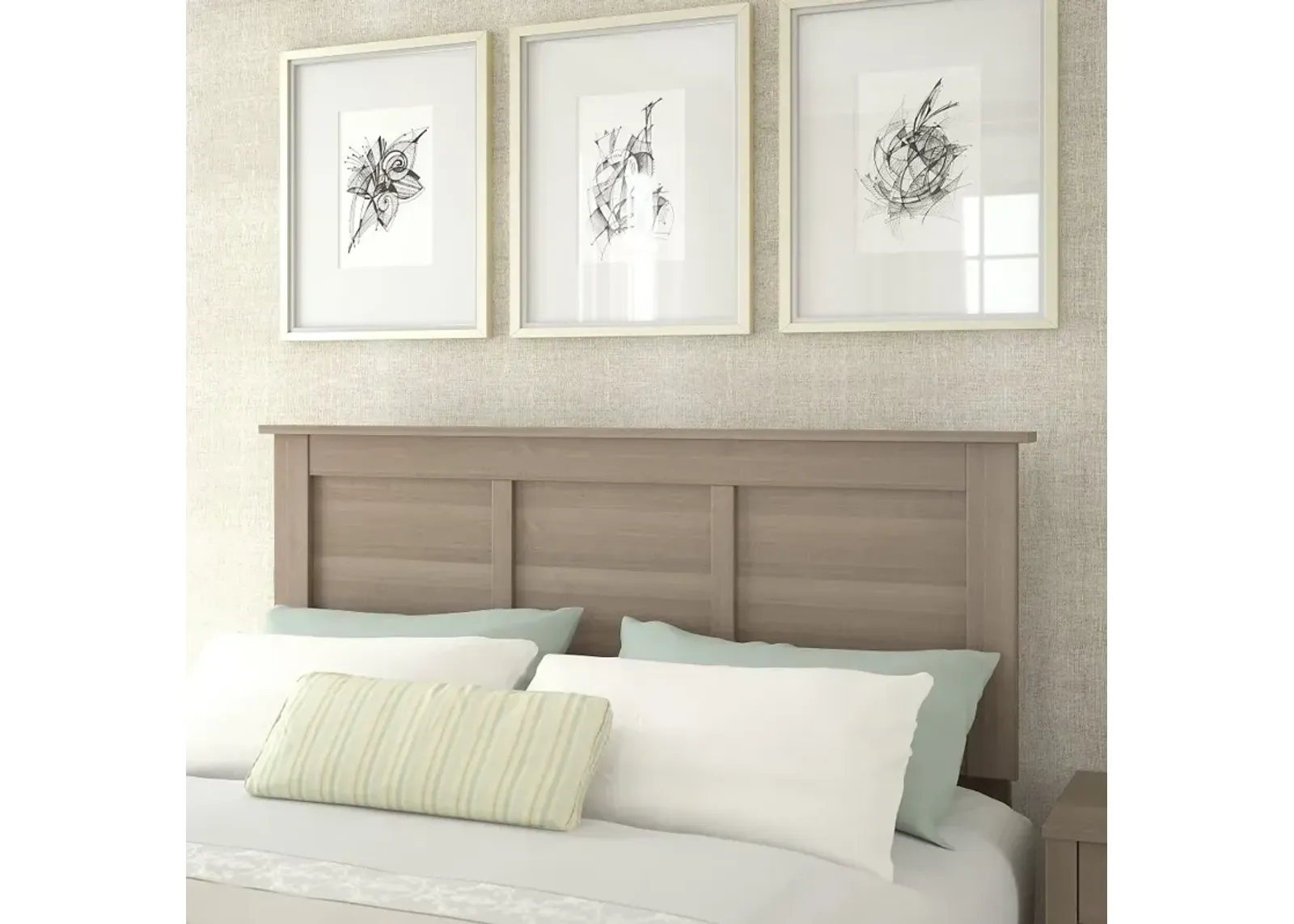 Somerset Ash Gray Full or Queen Headboard - Bush Furniture