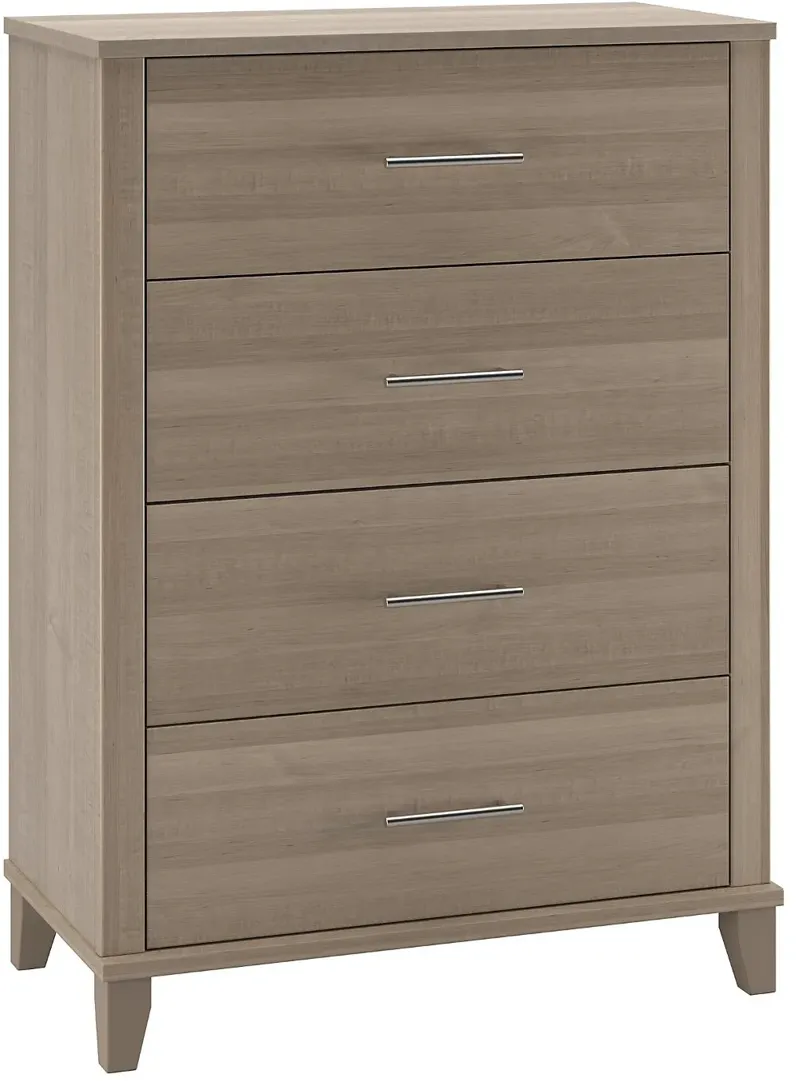 Somerset Ash Gray 4-Drawer Chest - Bush Furniture