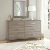 Somerset Ash Gray 6-Drawer Double Dresser - Bush Furniture