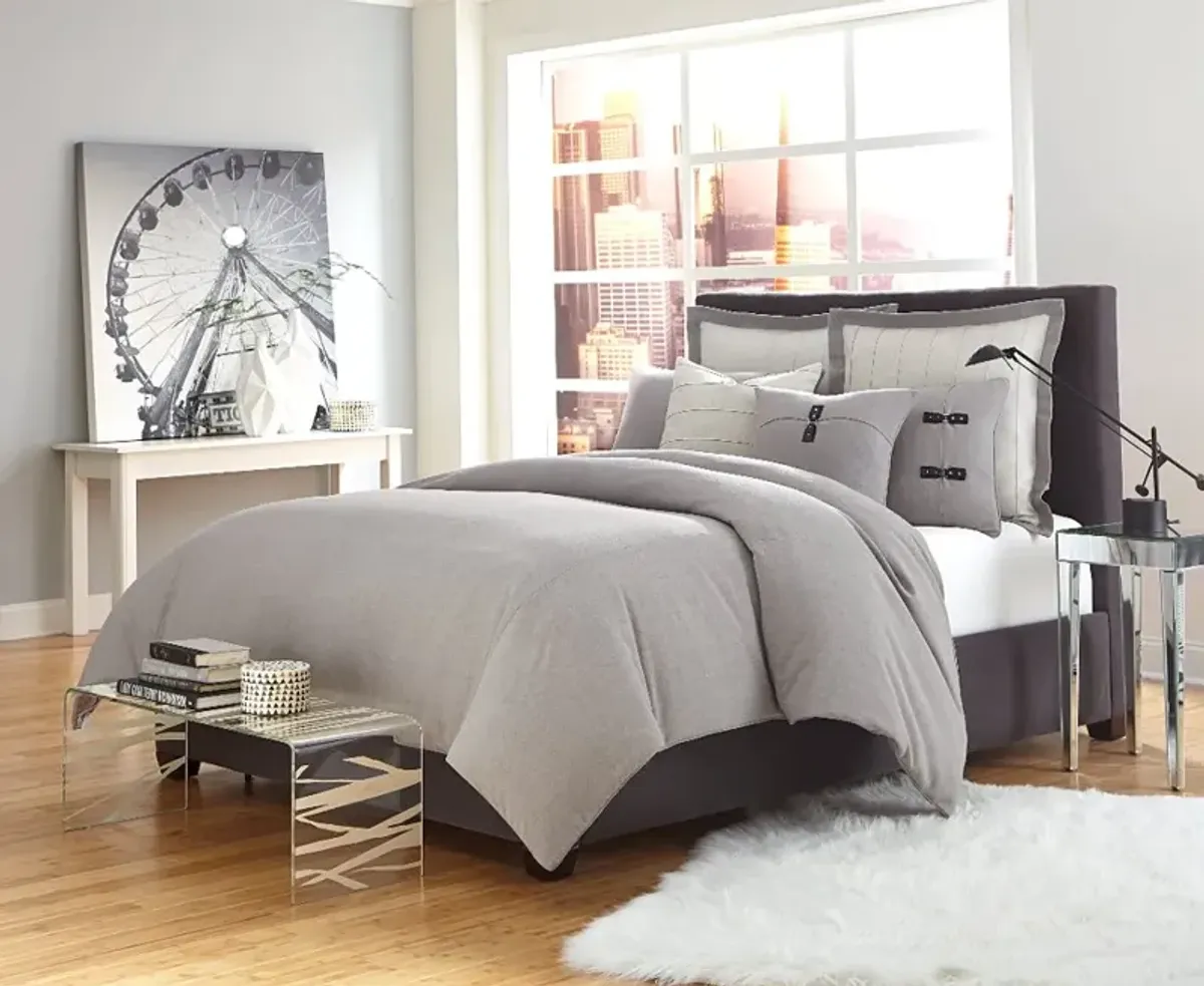 Gray Fusion Queen 7 Piece Bedding Collection