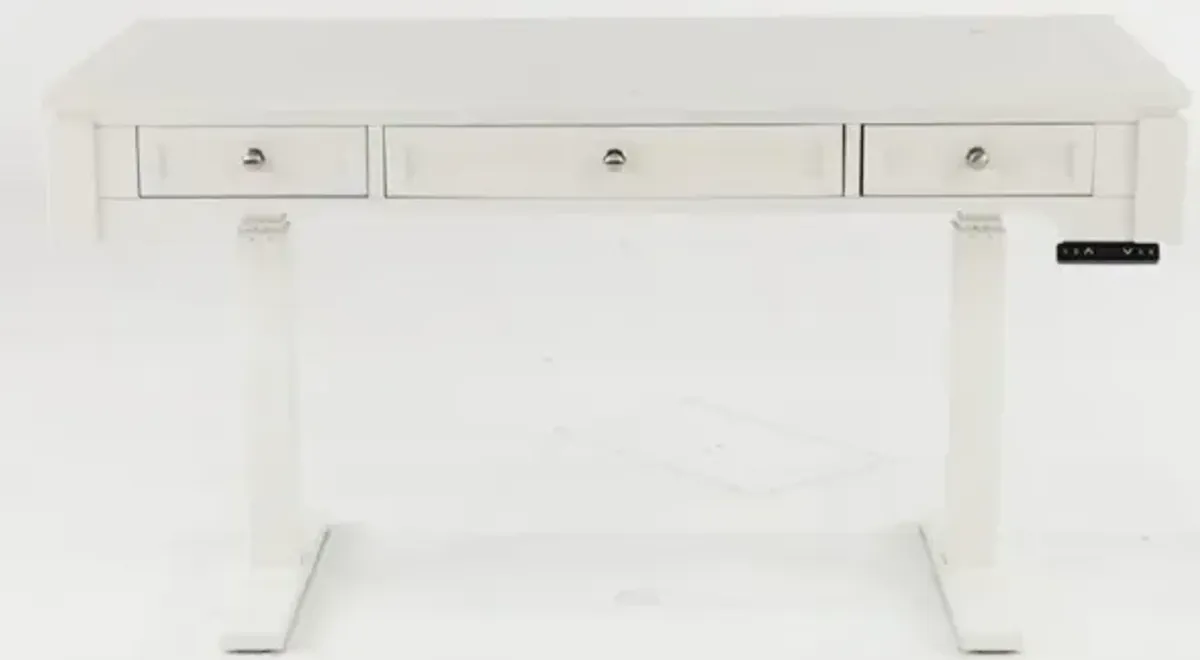 White Sit or Stand Office Desk - Powered