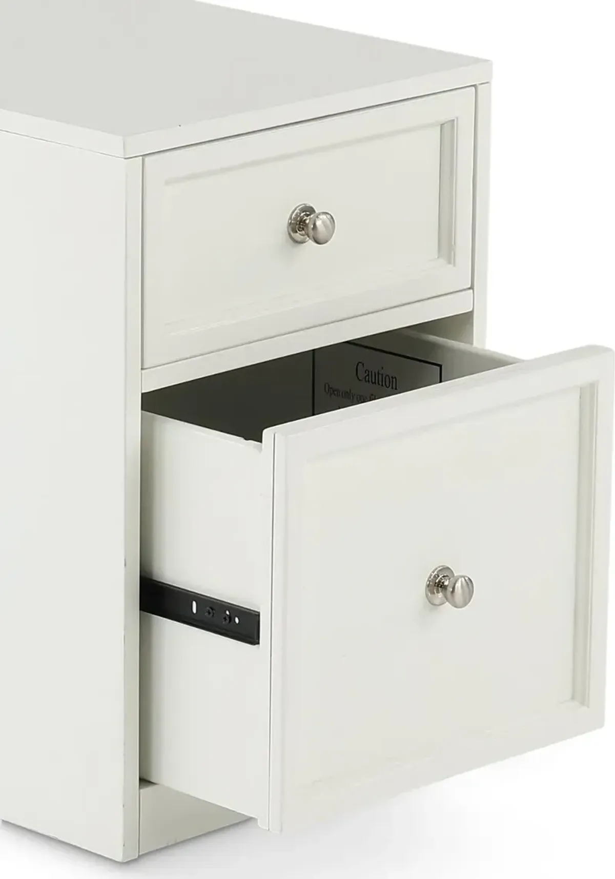 Catrina White 2 Drawer Rolling File Cabinet