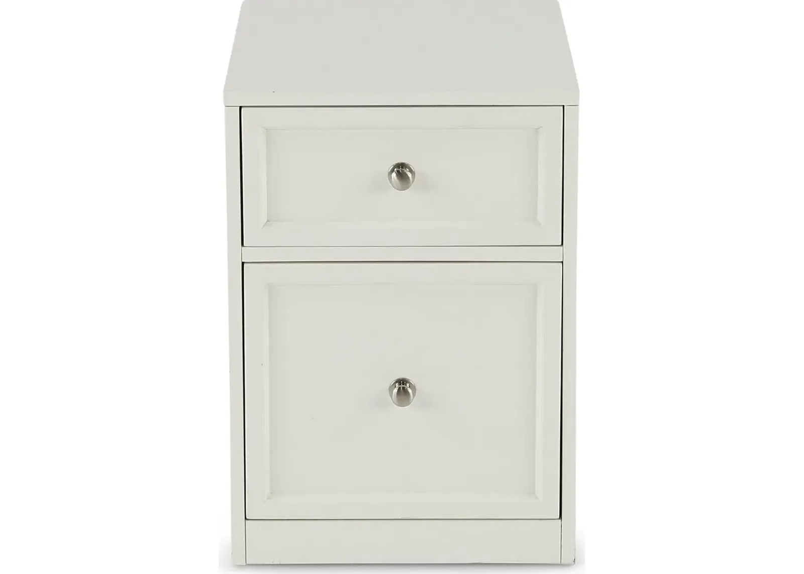 Catrina White 2 Drawer Rolling File Cabinet