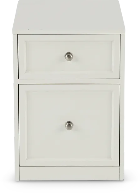 Catrina White 2 Drawer Rolling File Cabinet