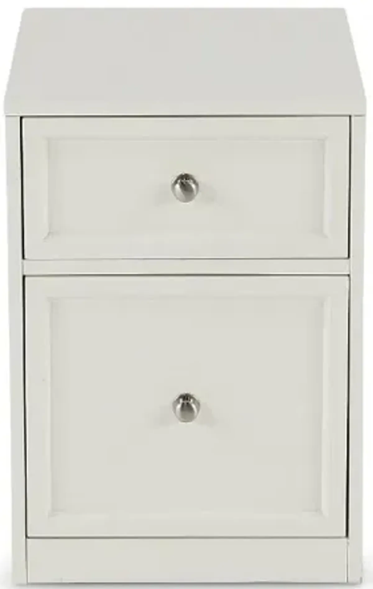 Catrina White Two Drawer Rolling File Cabinet