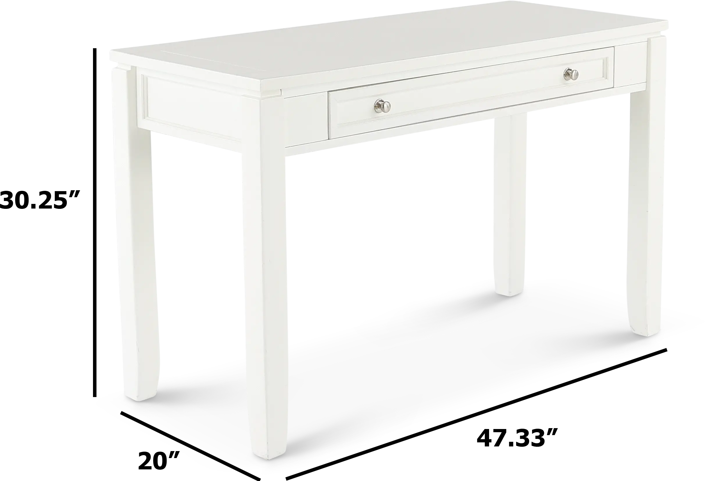 Catrina White 47 Inch Writing Desk