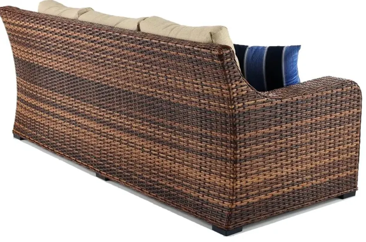 Tortola Wicker and Linen Outdoor Patio Sofa