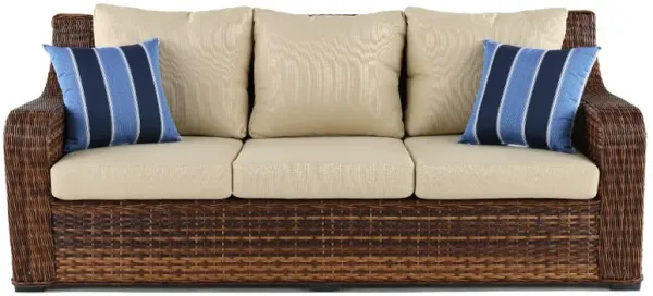 Tortola Beige Wicker Patio Sofa