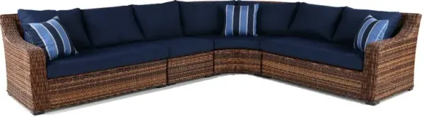 Tortola 4 Piece Navy Outdoor Patio Sectional