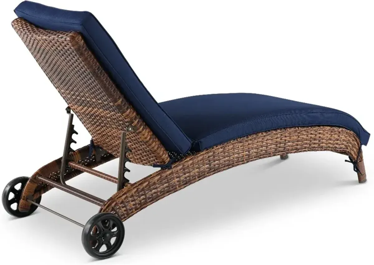 Appia Navy Patio Chaise Lounge Chair