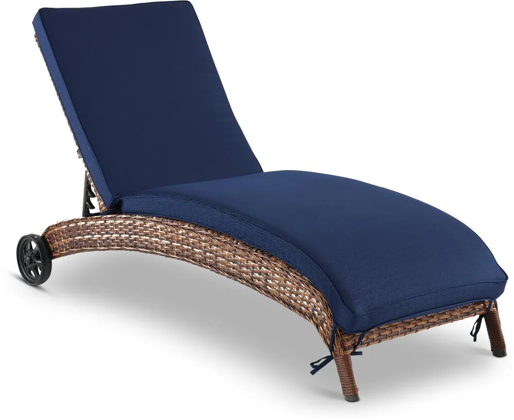 Appia Navy Patio Chaise Lounge Chair