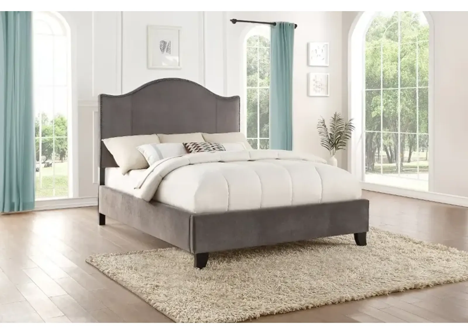 Dalmore Classic Gray Queen Upholstered Bed