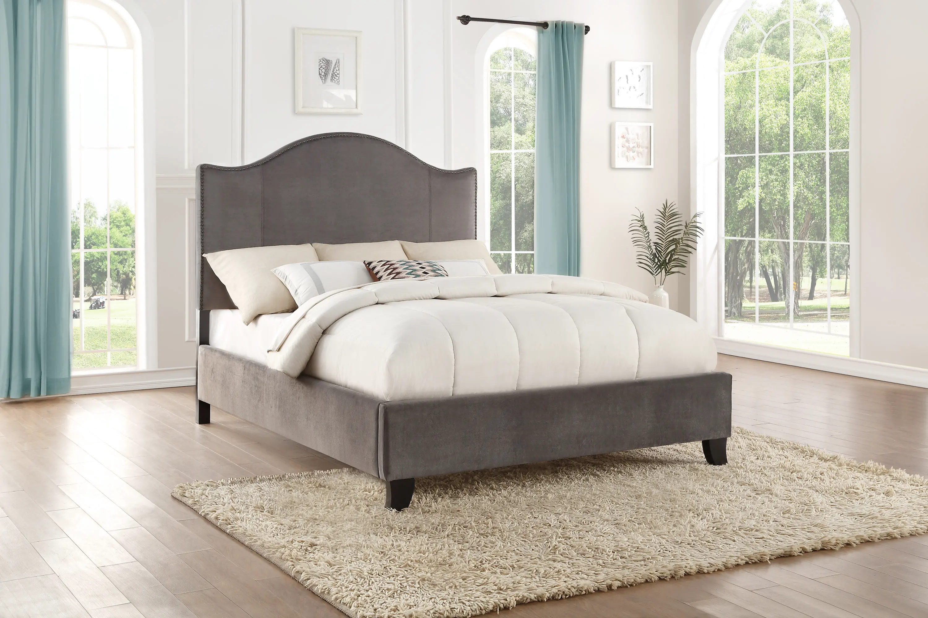 Dalmore Classic Gray Full Upholstered Bed