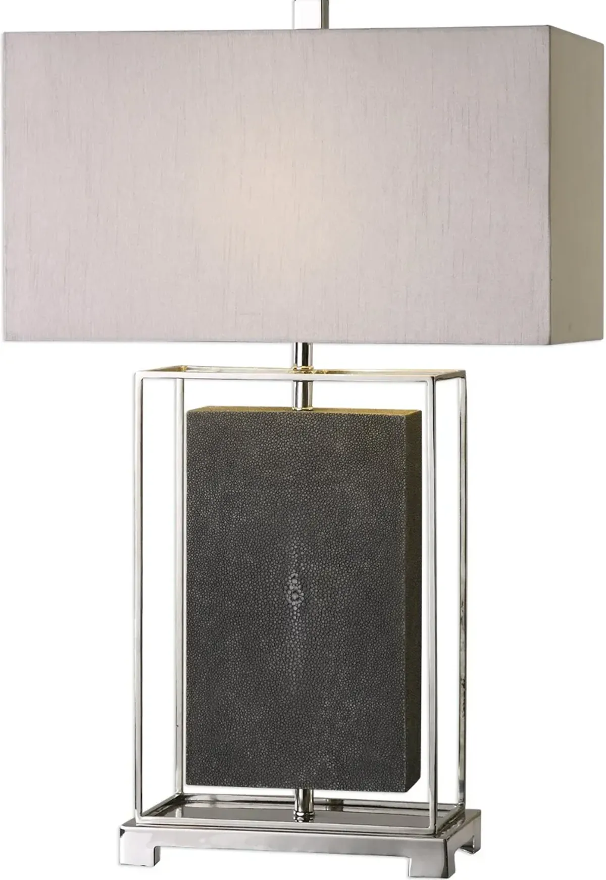 Gray and Polished Nickel Table Lamp