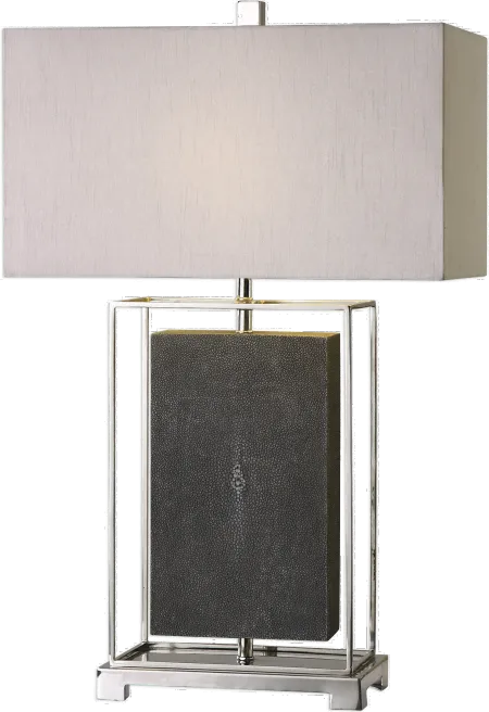 Gray and Polished Nickel Table Lamp