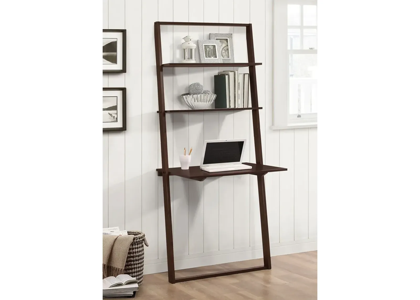 Arlington Cappuccino Brown Ladder Desk