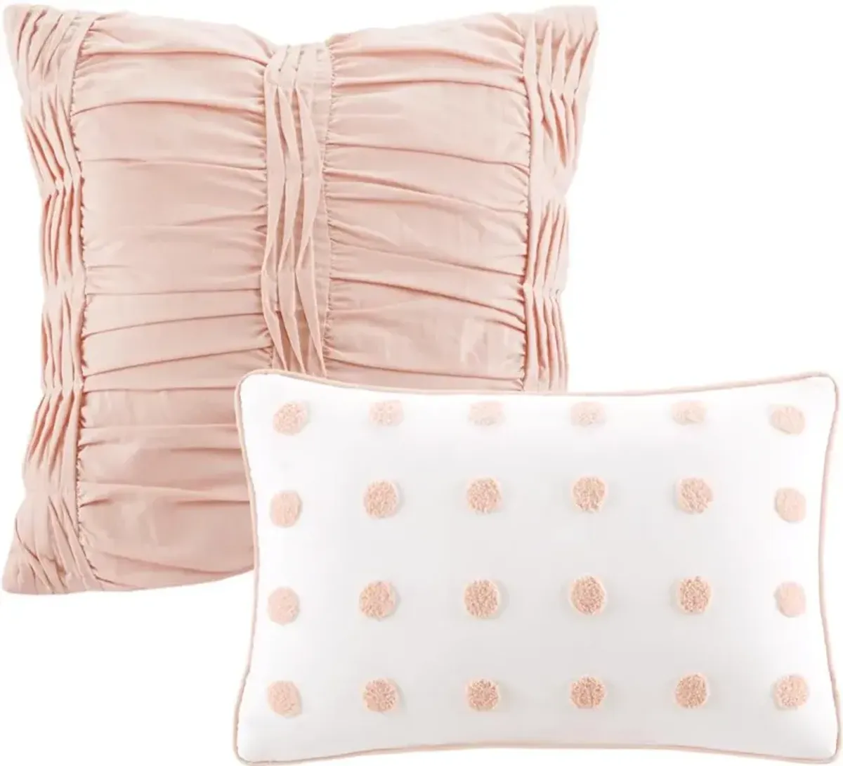 Pink Twin 5 Piece Brooklyn Cotton Jacquard Duvet Bedding Collection