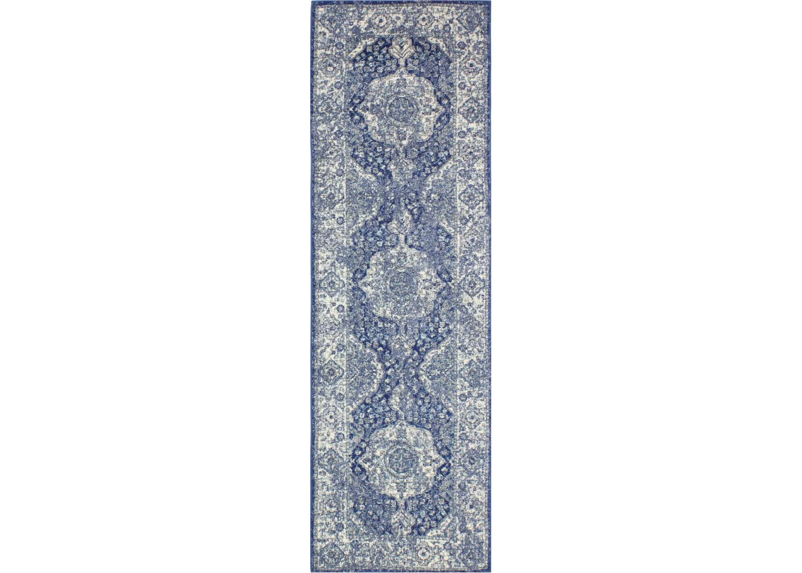 Everek Dark Blue Runner Rug