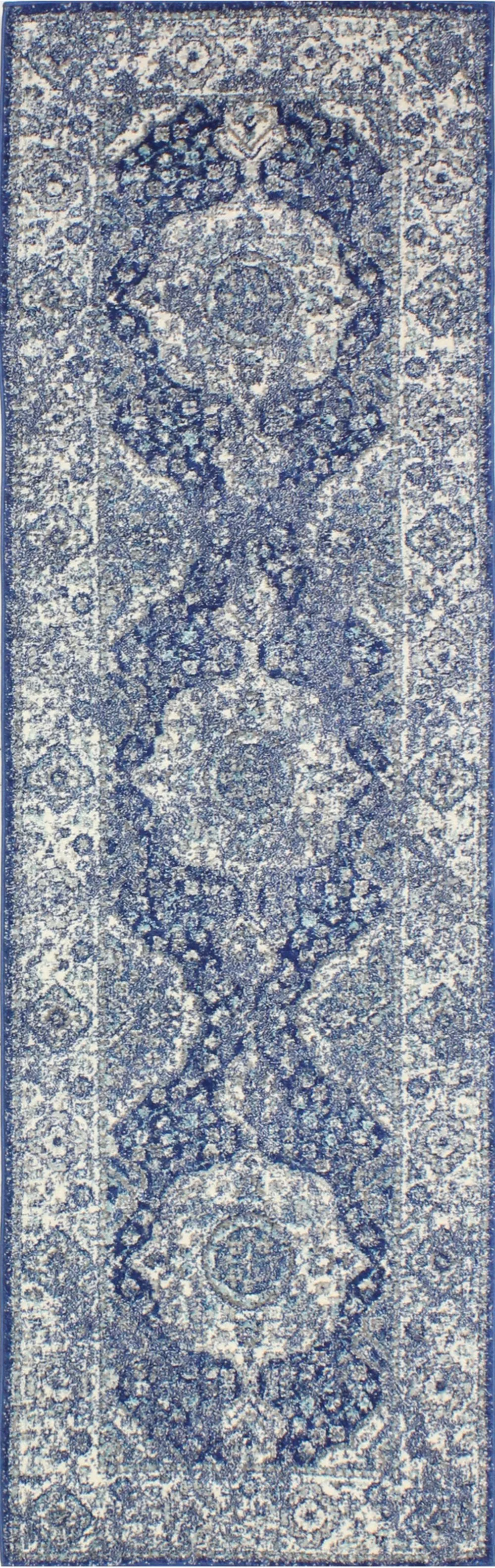 Everek Dark Blue Runner Rug