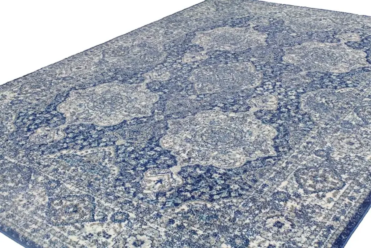 Everek 9 x 12 Dark Blue Rug