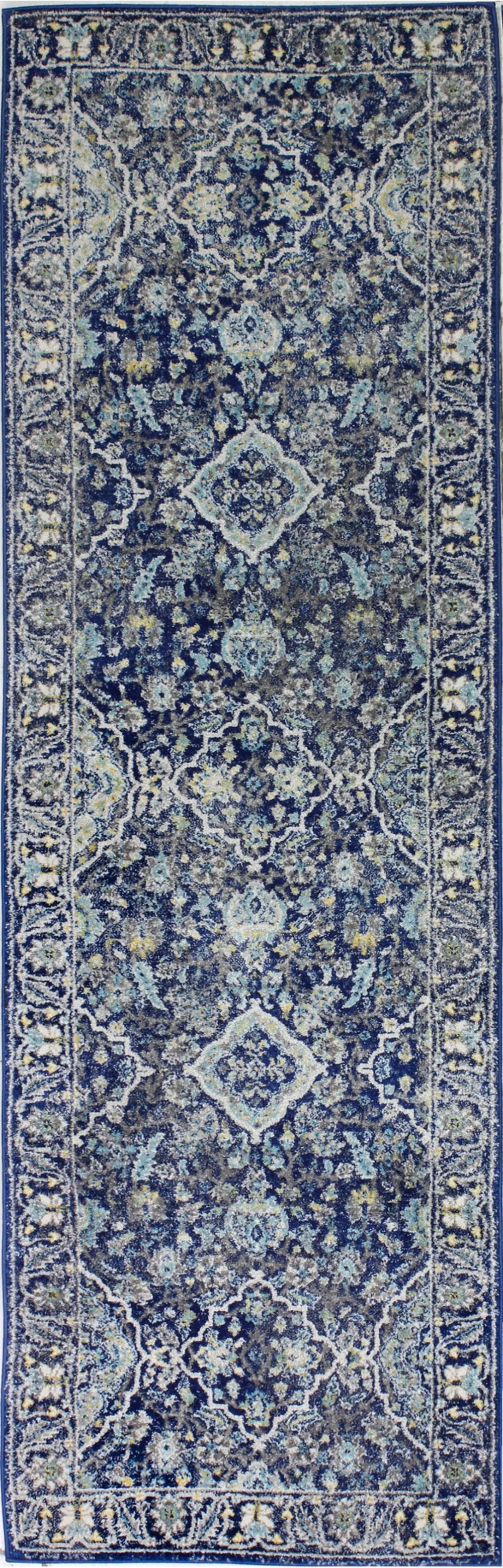 Everek Navy Blue Runner Rug