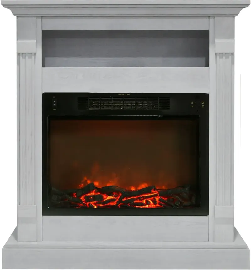 White Electrical Mantel Fireplace (34 Inch) - Sienna