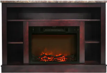 Mahogany Electric Fireplace with Mantel (47 Inch) - Seville