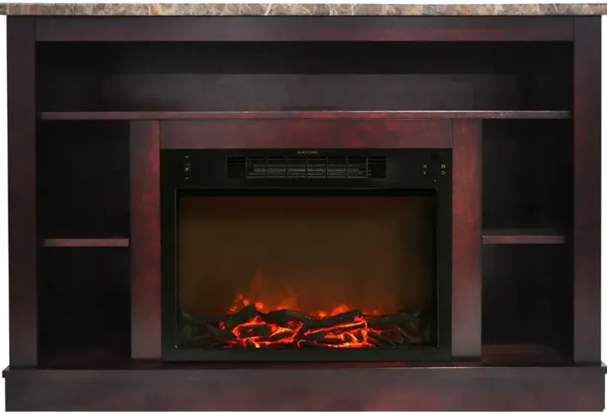 Mahogany Electric Fireplace with Mantel (47 Inch) - Seville