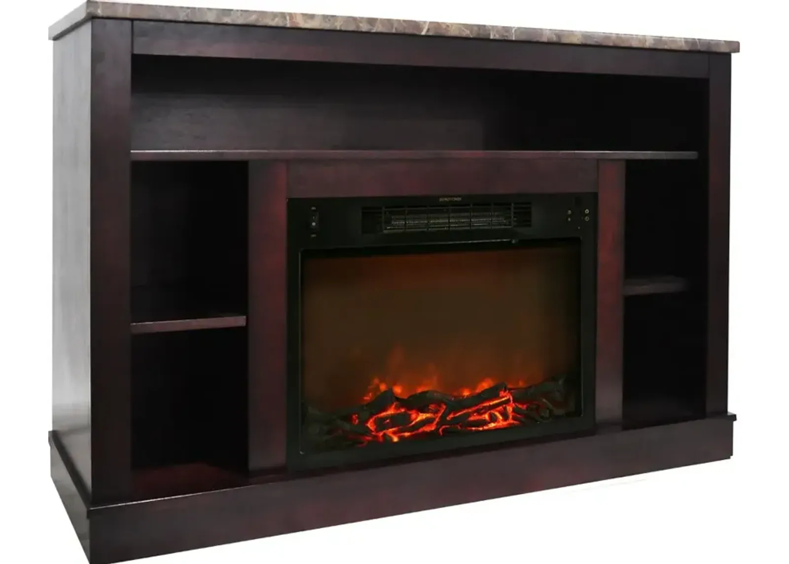 Mahogany Electric Fireplace with Mantel (47 Inch) - Seville