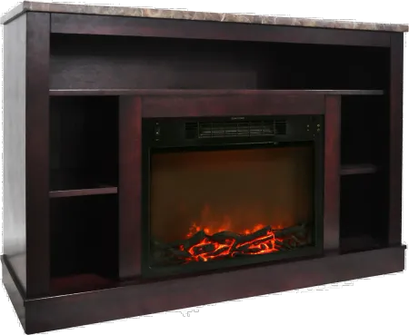 Mahogany Electric Fireplace with Mantel (47 Inch) - Seville