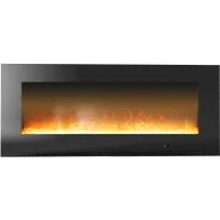 Black Wall Mount Electrical Fireplace (56 Inch) - Metropolitan