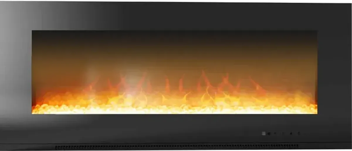 Black Wall Mount Electrical Fireplace (56 Inch) - Metropolitan