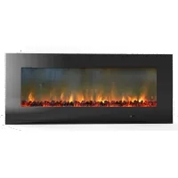 Black Wall Mount Electrical Fireplace (56 Inch) - Metropolitan