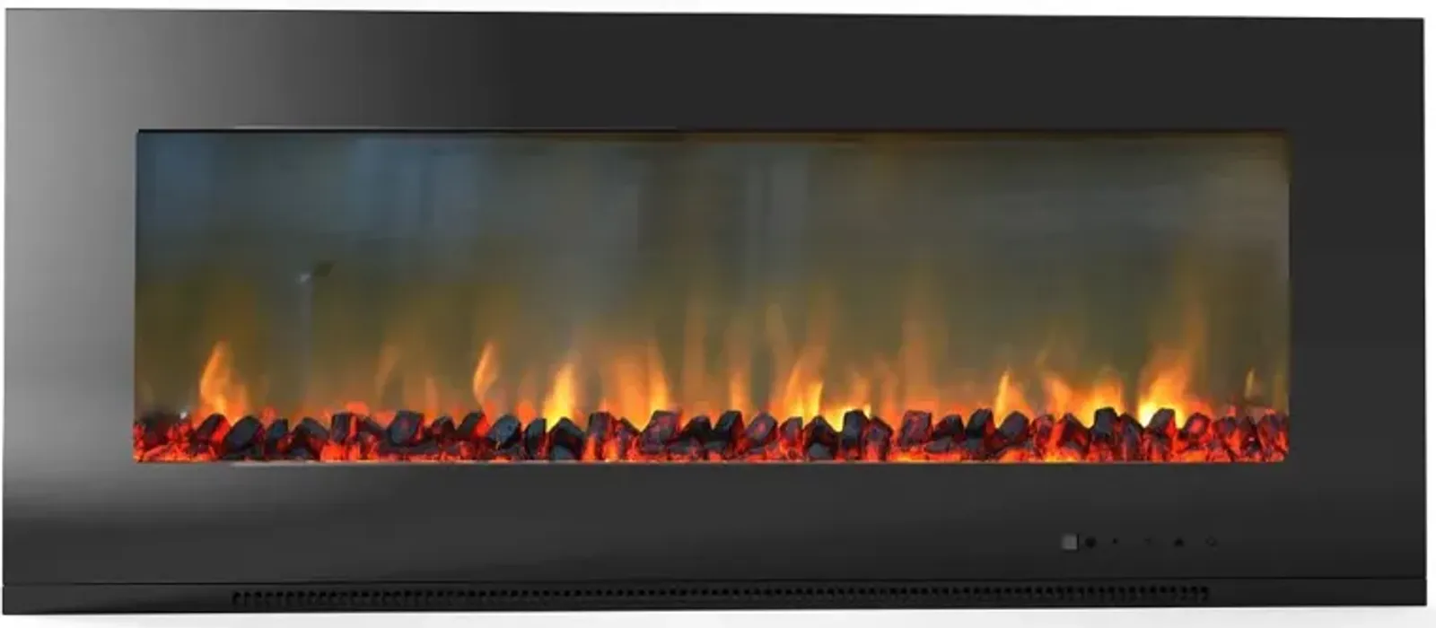 Black Wall Mount Electrical Fireplace (56 Inch) - Metropolitan