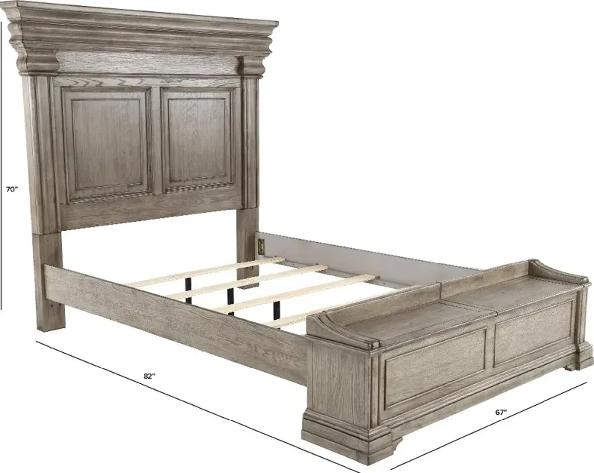 Madison Ridge Gray Queen Storage Bed