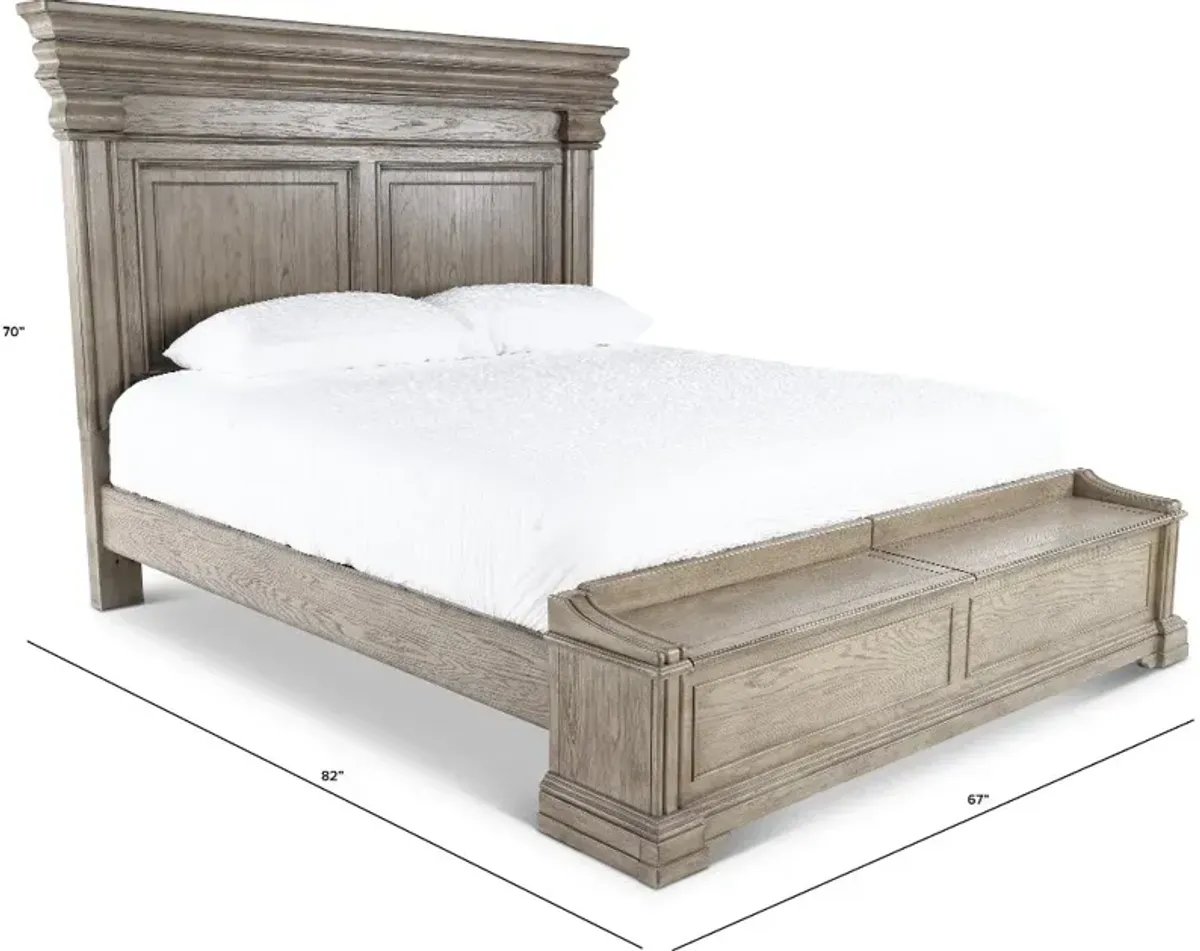 Madison Ridge Gray Queen Storage Bed