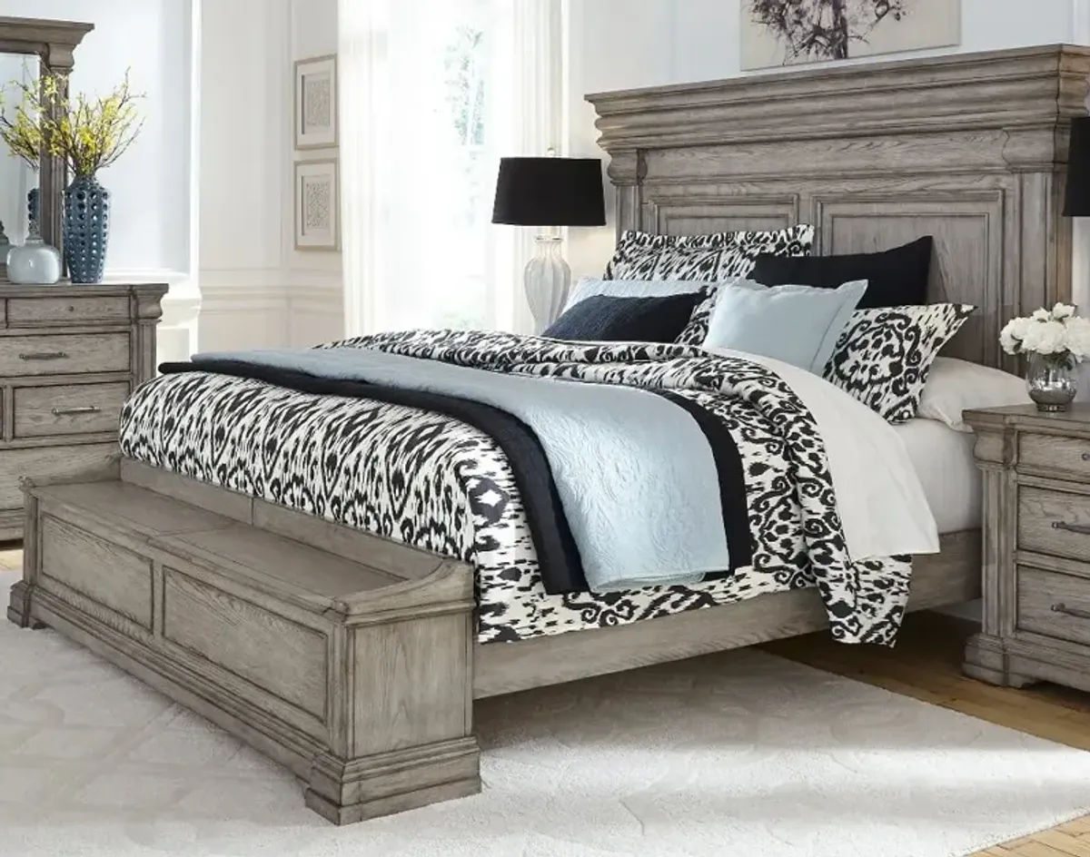 Madison Ridge Gray King Storage Bed