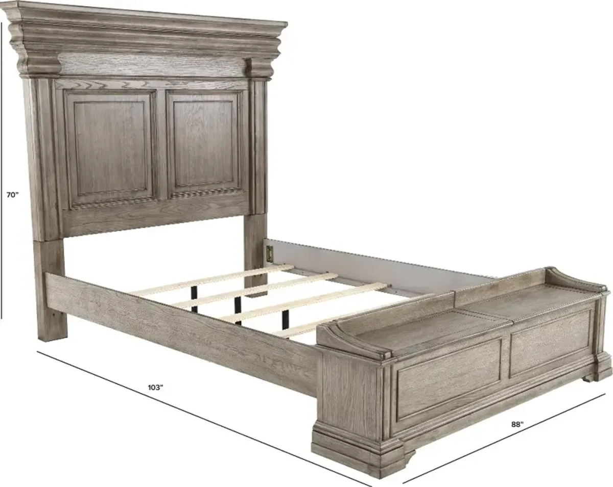 Madison Ridge Gray King Storage Bed