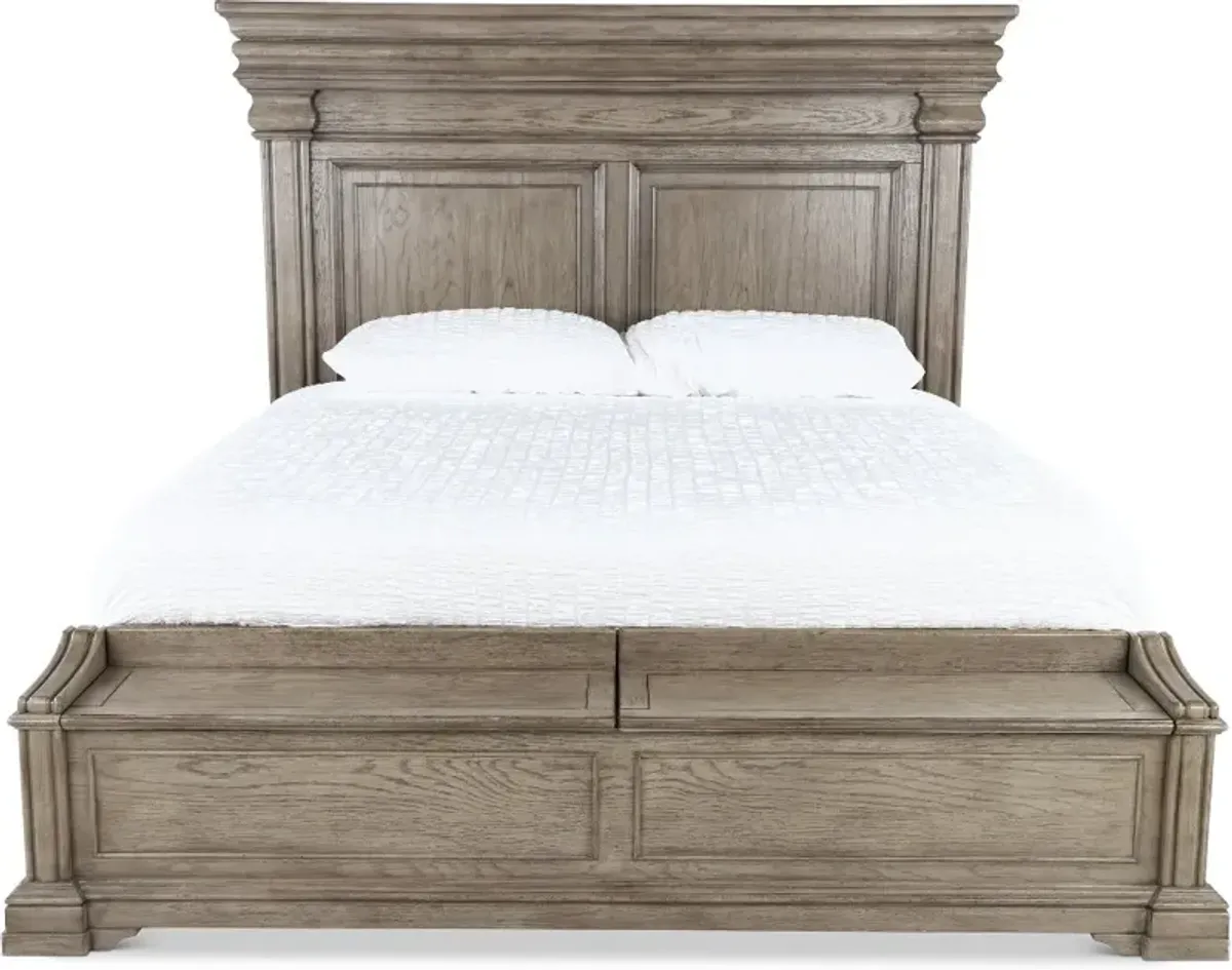 Madison Ridge Gray King Storage Bed