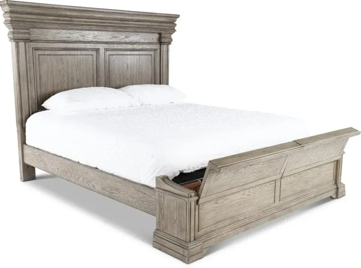 Madison Ridge Gray King Storage Bed