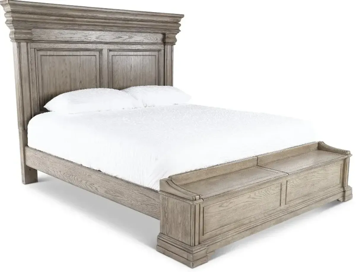 Madison Ridge Gray King Storage Bed