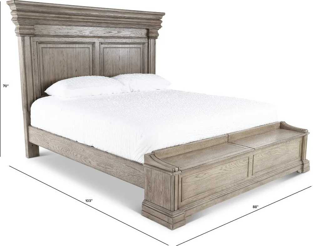 Madison Ridge Gray California King Storage Bed