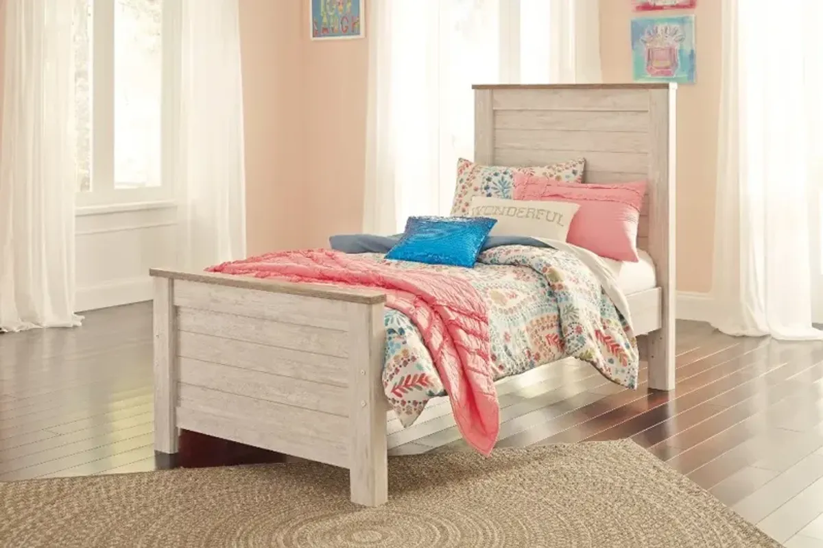 Millhaven Whitewash Twin Bed