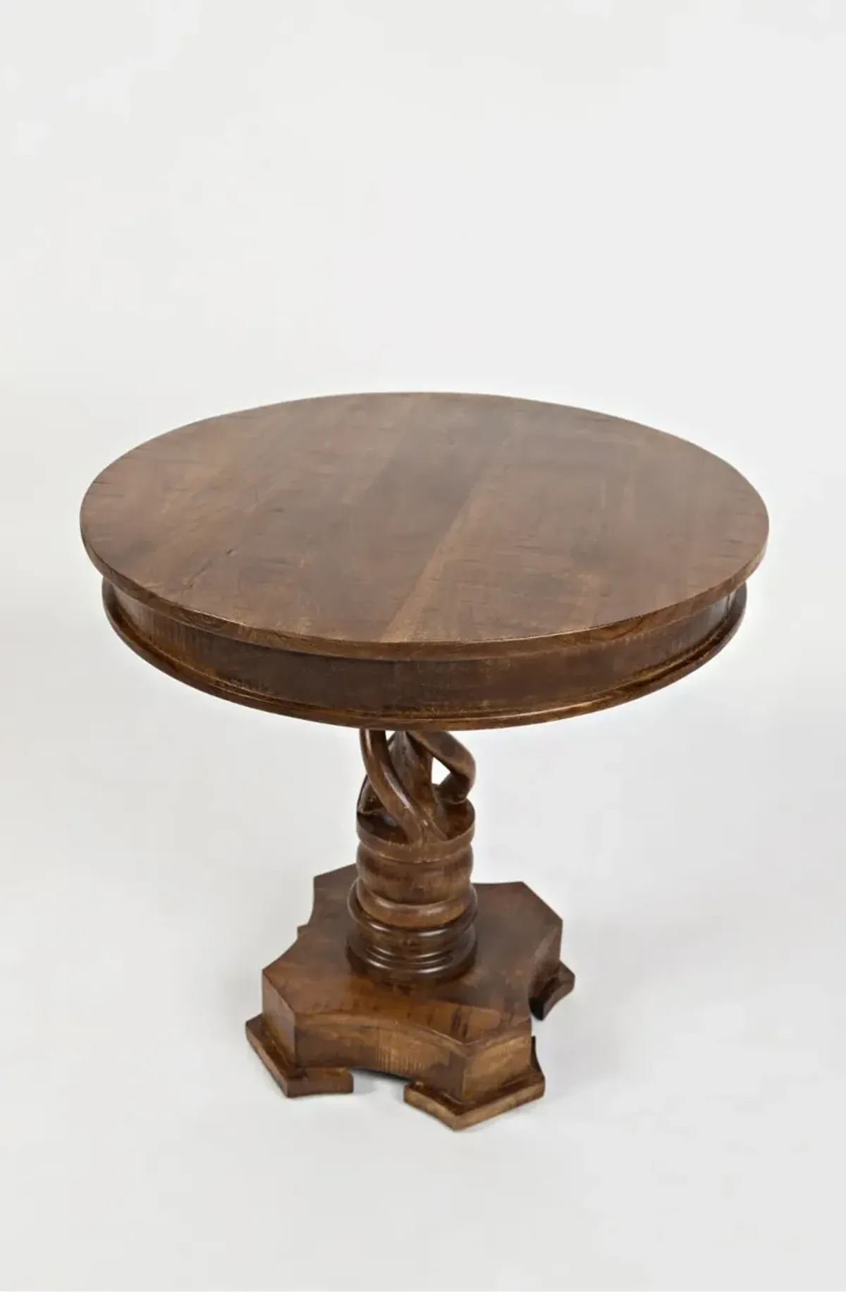 Solid Mango Hand Carved Pedestal Table - Global Archive