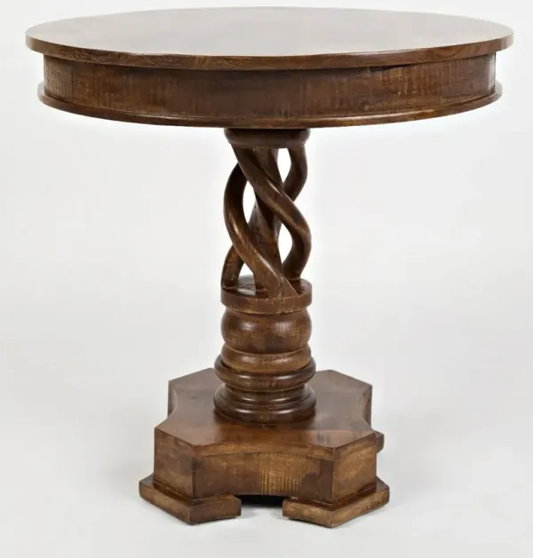 Solid Mango Hand Carved Pedestal Table - Global Archive