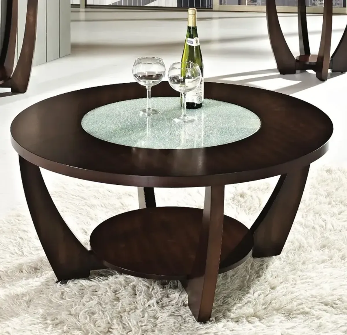 Rafael Merlot Cherry Round Coffee Table