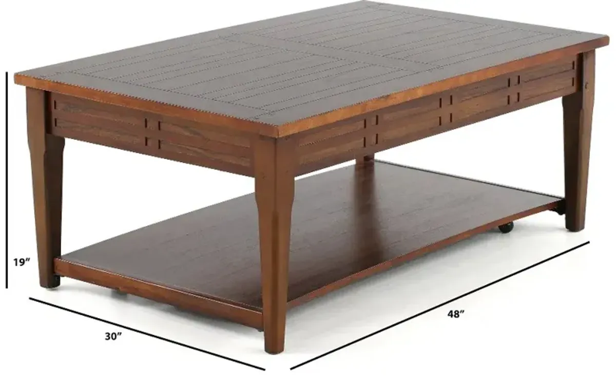 Crestline Dark Brown Lift Top Coffee Table