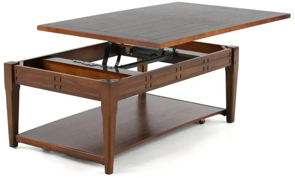 Crestline Dark Brown Lift Top Coffee Table