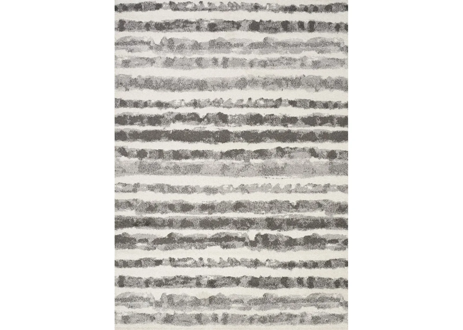 5 x 8 Medium White and Grey Striped Area Rug - Focus