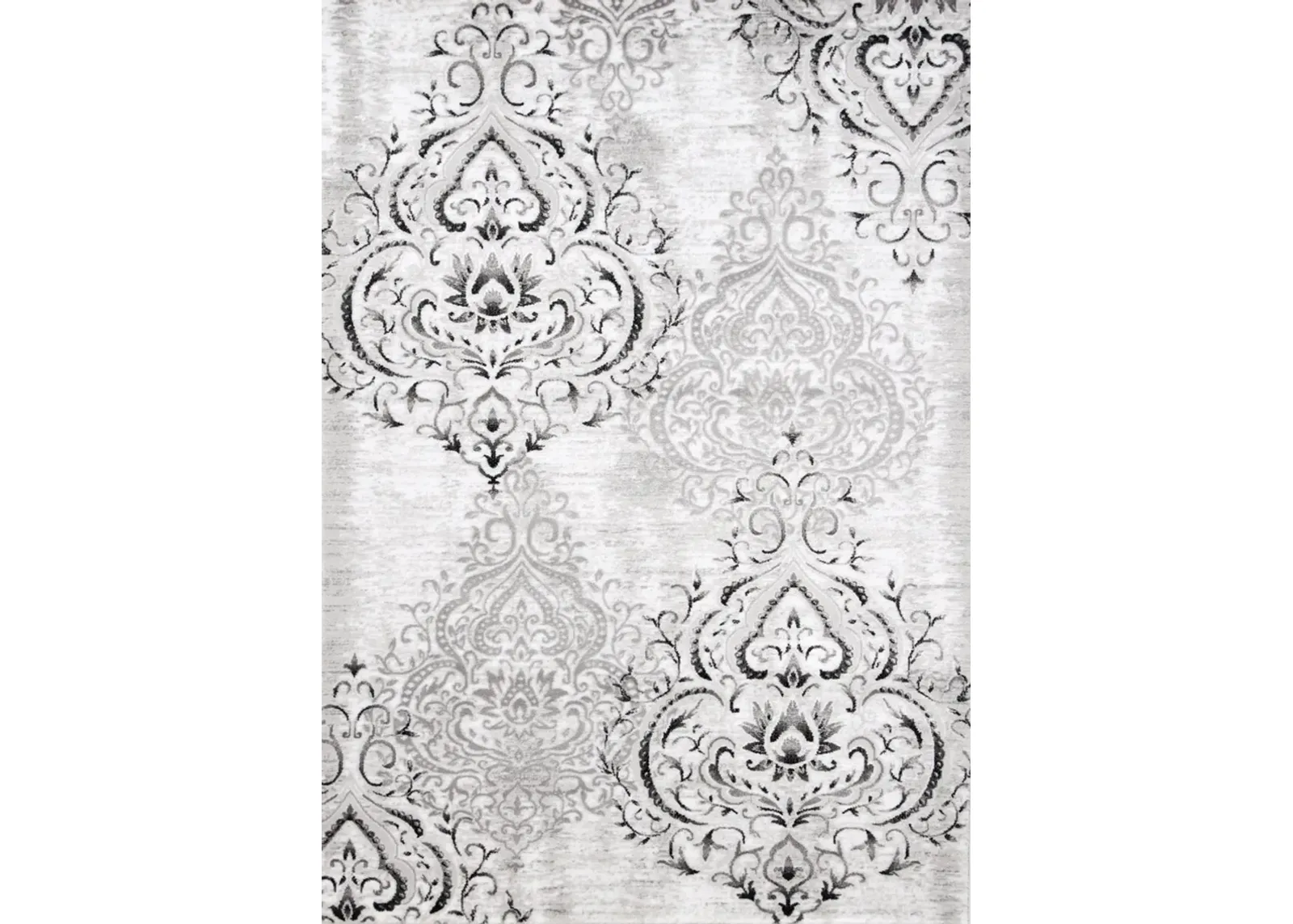 3 x 5 Small Elegant White and Gray Area Rug - Platinum